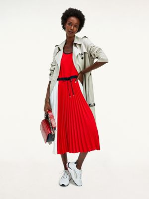 beige belted double breasted trench coat for women tommy hilfiger