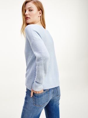 tommy hilfiger blue sweater women's