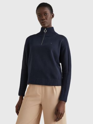 tommy hilfiger half zip jumper womens