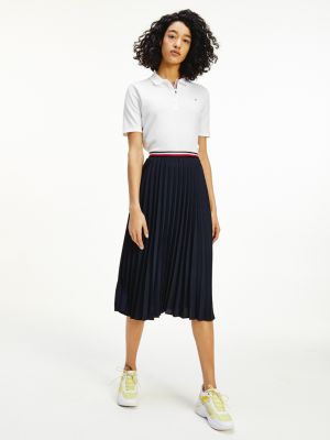 Crepe Signature Waistband Pleated Midi 