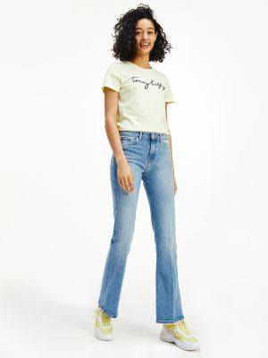 Medium Rise Bootcut Faded Jeans | DENIM 