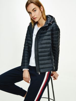 tommy jeans quilted hooded jacket