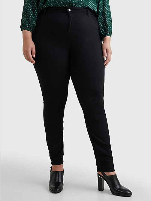 zwart curve harlem high rise ultraskinny jeans voor women - tommy hilfiger