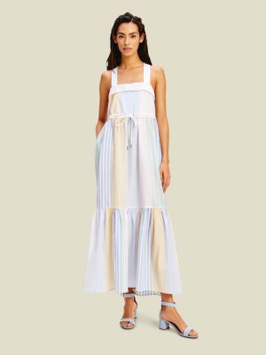 Pure Cotton Seersucker Stripe Maxi 