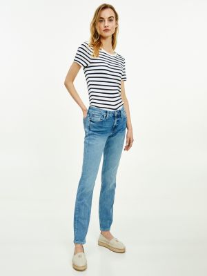 Rome Mid Rise Straight TH Soft Jeans | DENIM | Tommy Hilfiger
