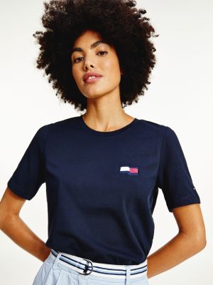 Motion Flag Embroidery Organic Cotton T-Shirt | BLUE | Tommy Hilfiger