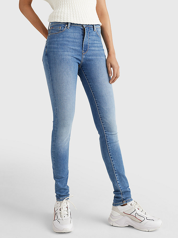 denim harlem th flex high rise superskinny jeans voor women - tommy hilfiger
