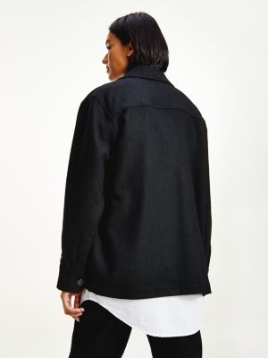 black wool shacket