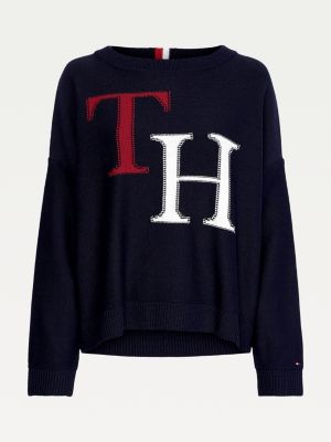 Monogram Knit Round Neck Jumper | | Hilfiger