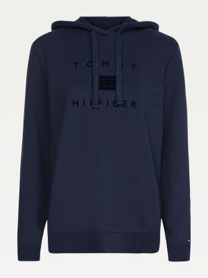 Flock Logo Hoody | BLUE | Tommy Hilfiger