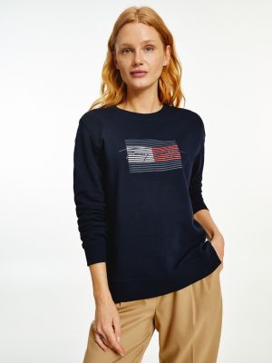 Biologisch katoenen trui met signature-logo | BLAUW | Tommy Hilfiger