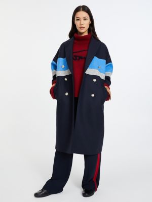 Double Breasted Wool Blend Coat | BLUE | Tommy Hilfiger