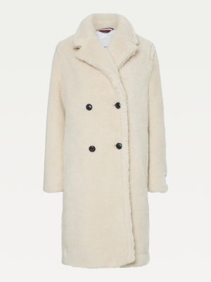 Teddy maxi-jas | WIT | Tommy Hilfiger