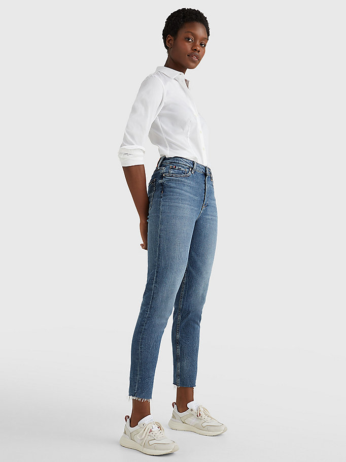 denim gramercy tapered mom jeans mit hohem bund für women - tommy hilfiger