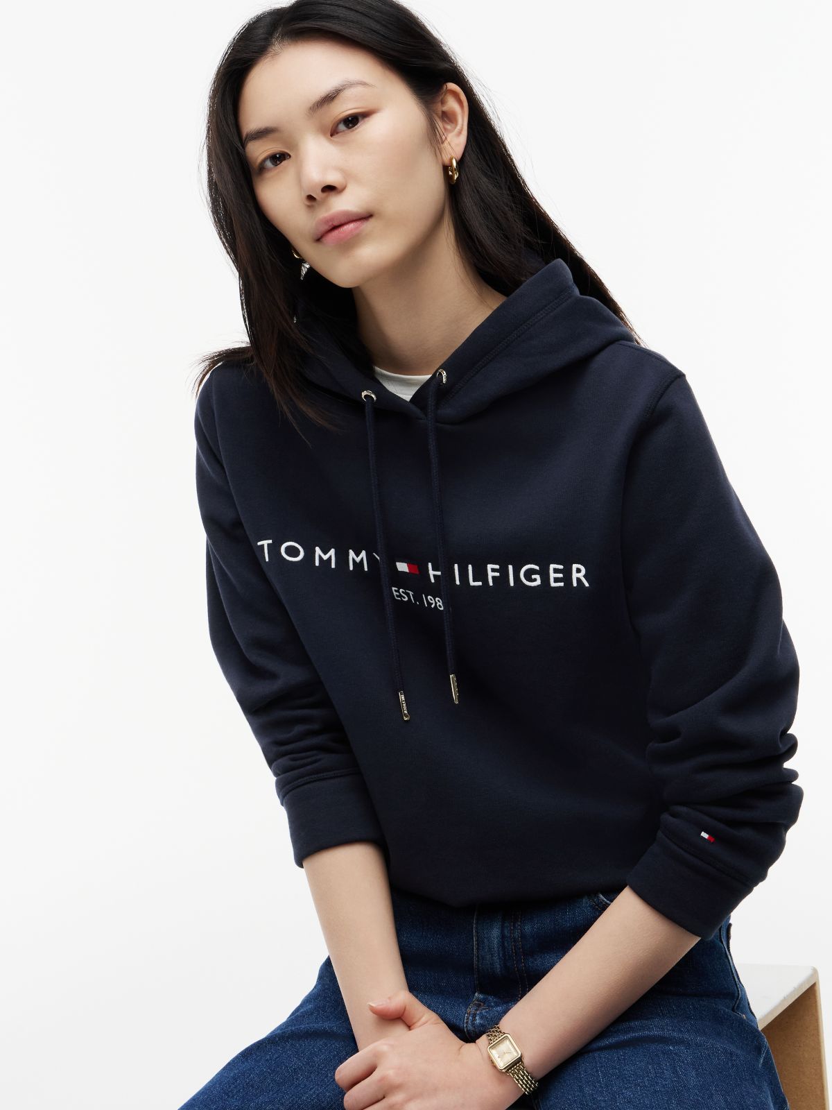Essential Logo Hoody — Blue