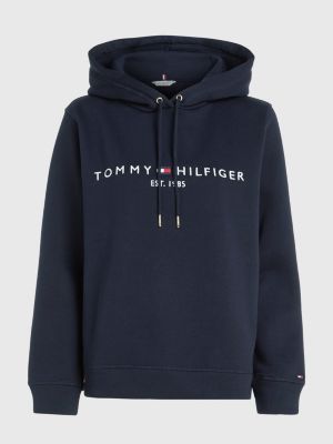 Tommy Hilfiger Sudadera con capucha para mujer con logotipo acanalado