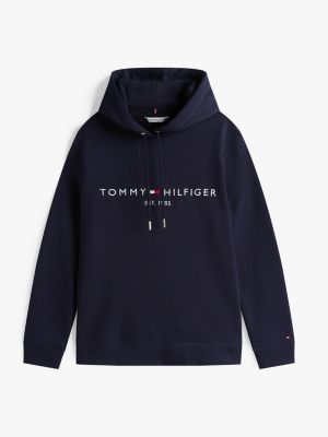 blue essential logo hoody for women tommy hilfiger