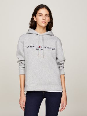 eslogan Es Corchete Sudadera con capucha Essential con logo | GRIS | Tommy Hilfiger