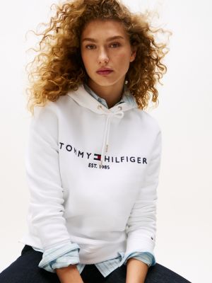 Essential Logo Hoody | White | Tommy Hilfiger