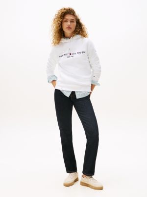 NEW Tommy Hilfiger white Essential Logo Sweatshirt women's long