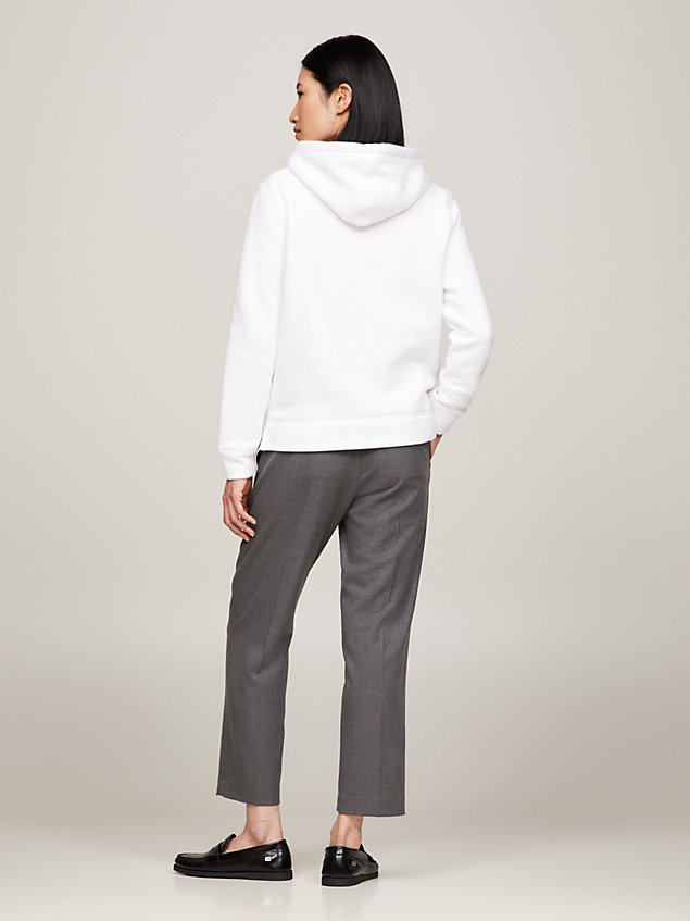 white essential logo-hoodie für damen - tommy hilfiger