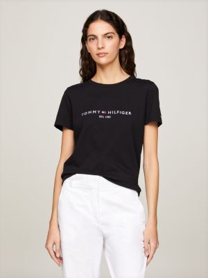 Logo Cotton T-shirt in Black - Women