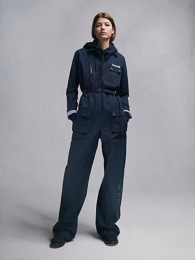 blue tommyxtimberland utility jumpsuit for women tommy hilfiger