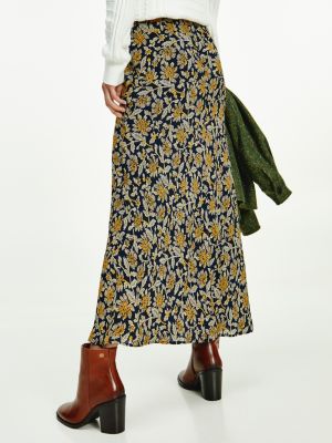 Viscose Crepe Floral Print Midi Skirt | YELLOW | Tommy Hilfiger