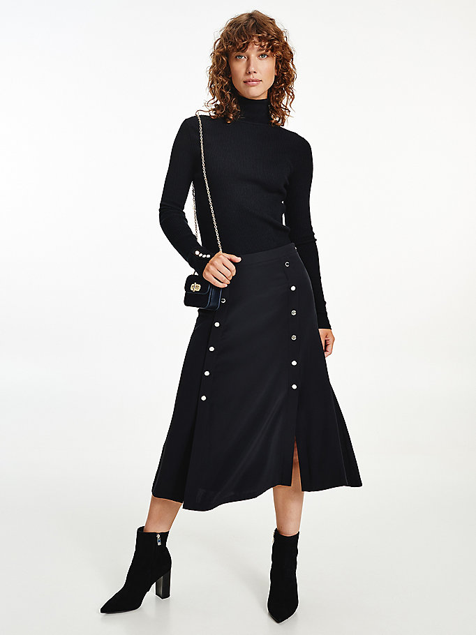 zwart trui met col voor women - tommy hilfiger