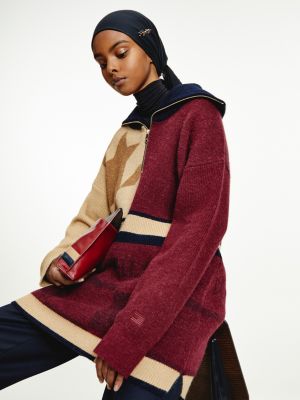 Tommy Icons oversized trui met rits | BEIGE | Tommy Hilfiger