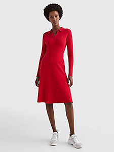 Napapijri Sukienka polo czerwony Wyhaftowany logo W stylu casual Moda Sukienki Sukienki polo 