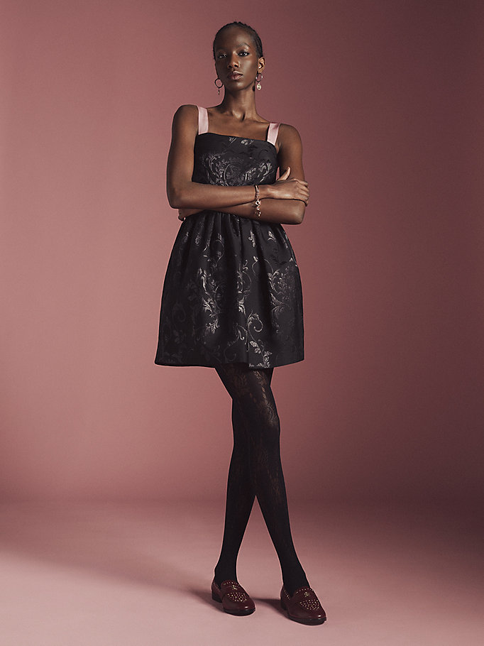 zwart th collection mini-jurk met embleem voor women - tommy hilfiger