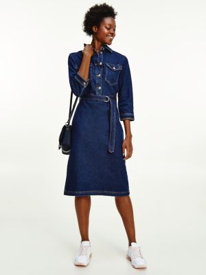 Robe moulante en denim à ceinture DENIM Tommy Hilfiger