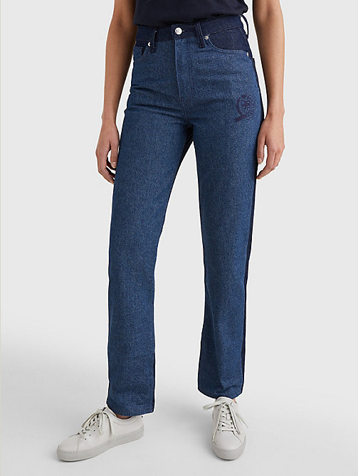 denim tommy icons high rise straight jeans for women tommy hilfiger