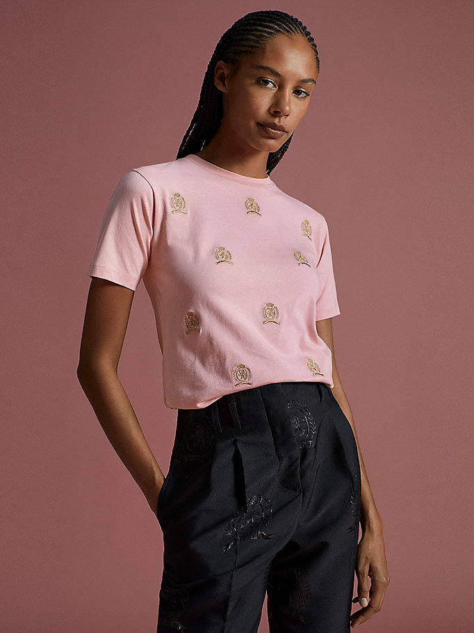 rosa th collection t-shirt aus bio-baumwolle für women - tommy hilfiger