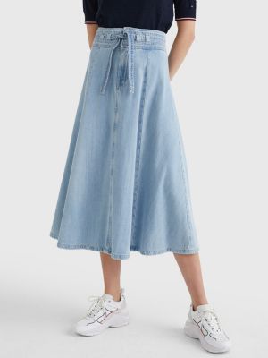 denim midi skirt