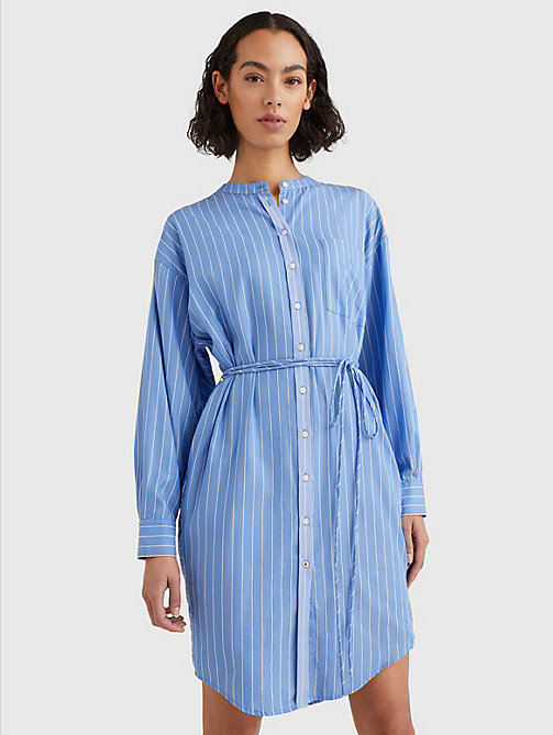 blue stripe shirt dress for women tommy hilfiger