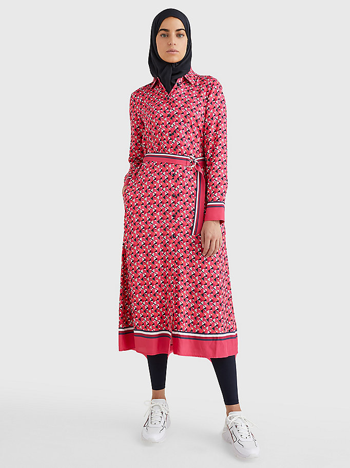 Geometric Print Midi Shirt Dress | PINK ...