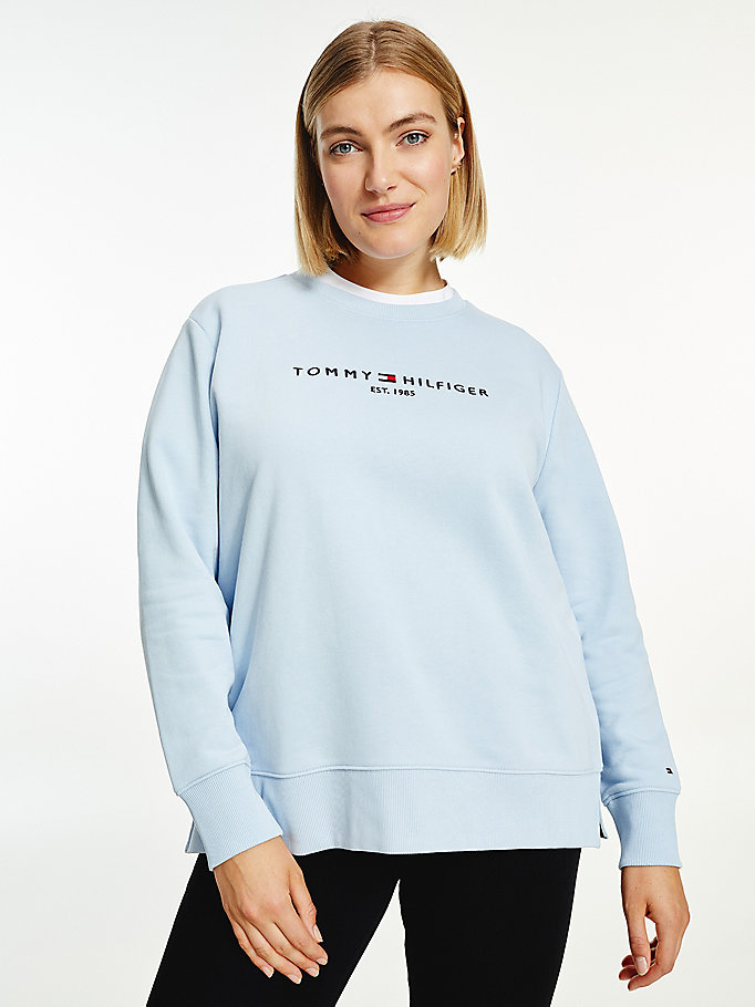 blue curve organic cotton sweatshirt for women tommy hilfiger