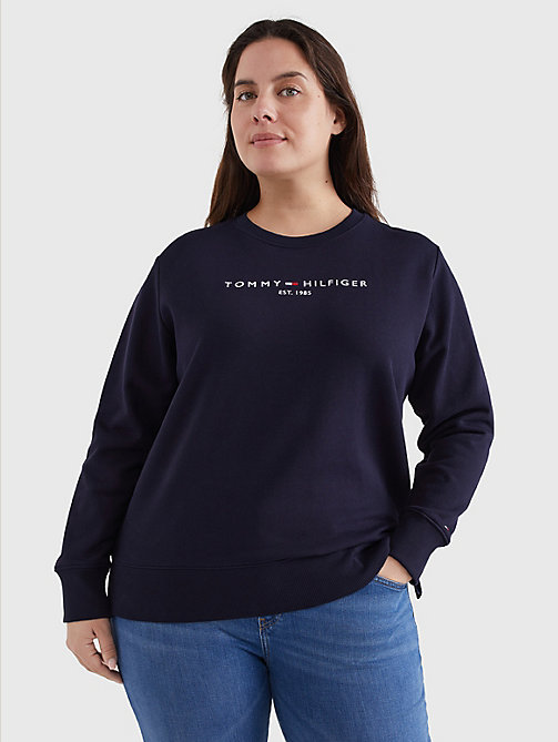 blue curve organic cotton sweatshirt for women tommy hilfiger