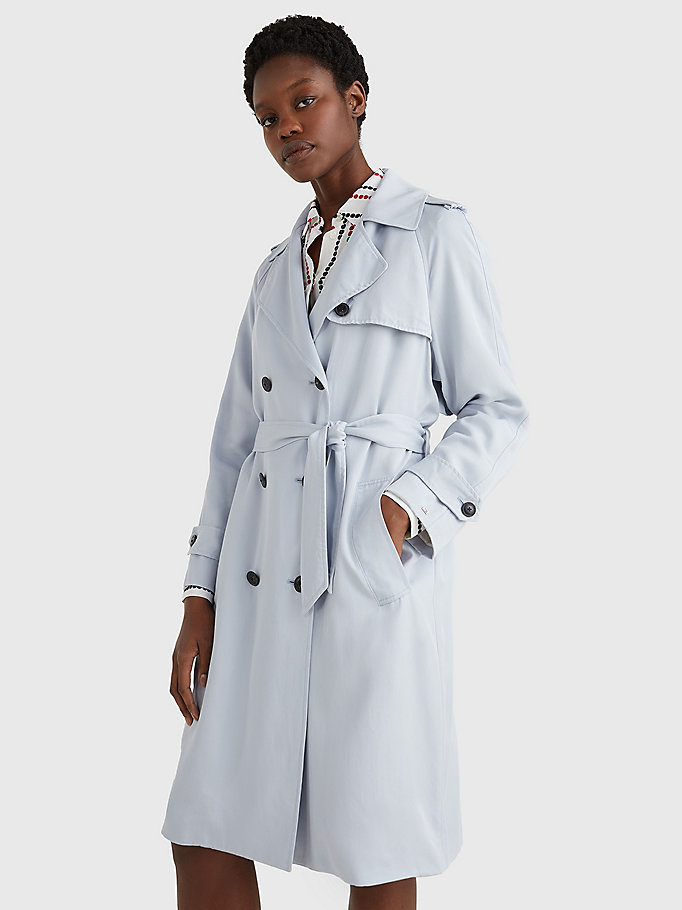 Double Ted Trench Coat Blue, Trench Coat Canada Womens