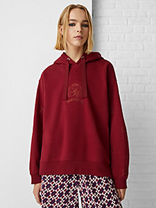 red classics crest hoody for women tommy hilfiger