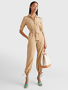T4 Femme Vêtements Combinaisons Combinaisons longues Combi-pantalon 42 L/xl Combinaisons Tommy Hilfiger en coloris Marron 