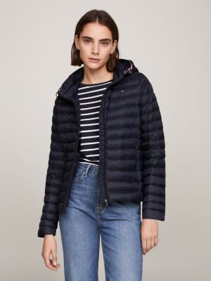 Down-Filled Hooded Zip-Thru Jacket | Blue | Tommy Hilfiger