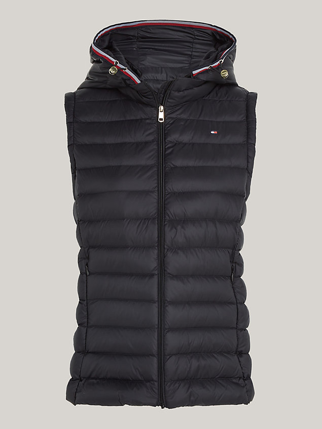 black down-filled quilted vest for women tommy hilfiger