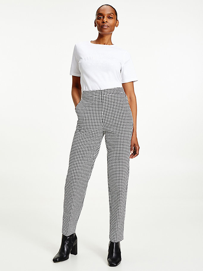 blue hailey slim ankle trousers for women tommy hilfiger