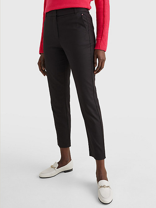 black slim ankle trousers for women tommy hilfiger