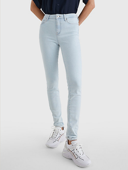 denim como medium rise skinny jeans voor dames - tommy hilfiger