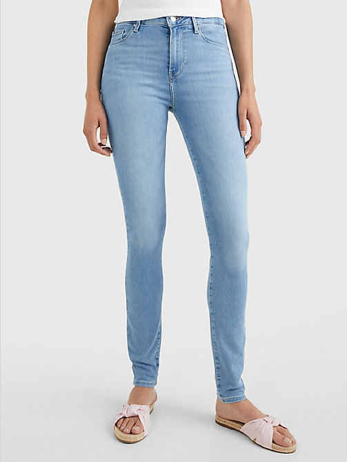 denim harlem skinny th flex jeans mit hohem bund für damen - tommy hilfiger