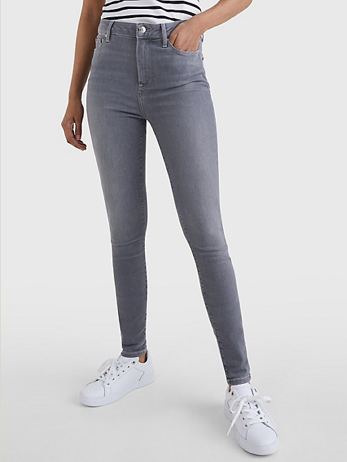 denim harlem super skinny jeans mit hohem bund für damen - tommy hilfiger